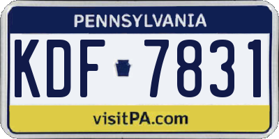 PA license plate KDF7831