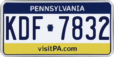 PA license plate KDF7832