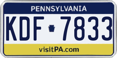 PA license plate KDF7833
