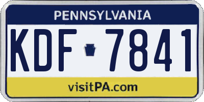 PA license plate KDF7841