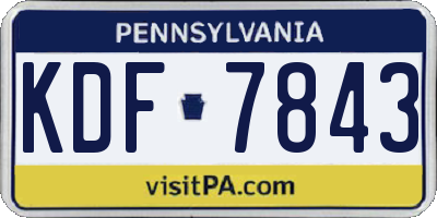 PA license plate KDF7843