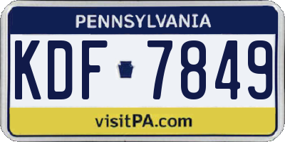 PA license plate KDF7849