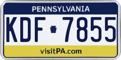 PA license plate KDF7855