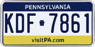 PA license plate KDF7861