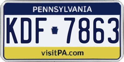 PA license plate KDF7863