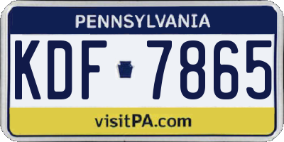 PA license plate KDF7865
