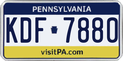 PA license plate KDF7880