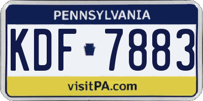 PA license plate KDF7883