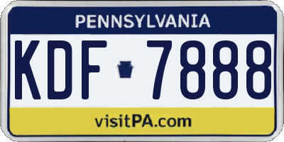 PA license plate KDF7888
