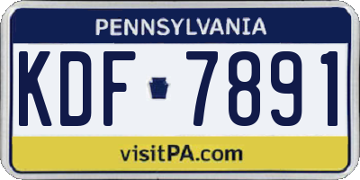 PA license plate KDF7891