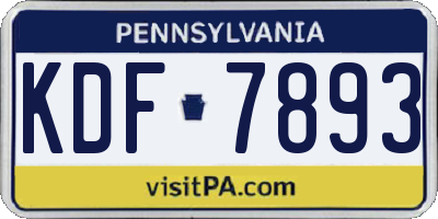 PA license plate KDF7893