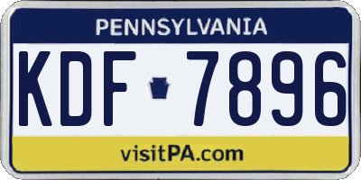 PA license plate KDF7896
