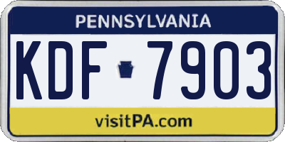 PA license plate KDF7903