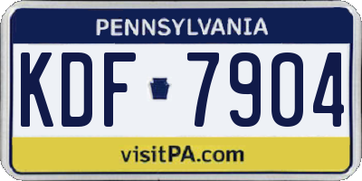 PA license plate KDF7904
