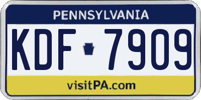PA license plate KDF7909
