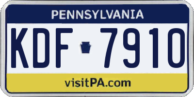 PA license plate KDF7910