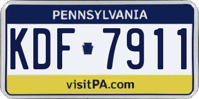 PA license plate KDF7911