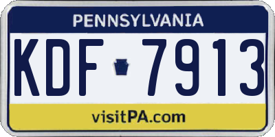 PA license plate KDF7913