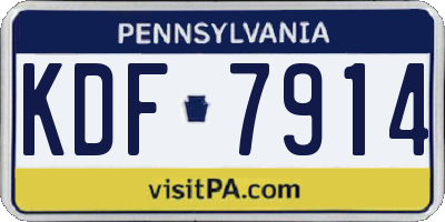 PA license plate KDF7914