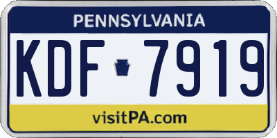 PA license plate KDF7919