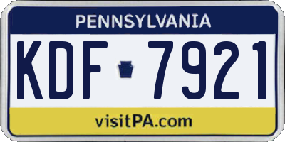 PA license plate KDF7921