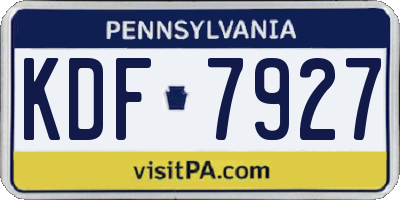 PA license plate KDF7927