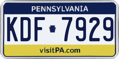 PA license plate KDF7929