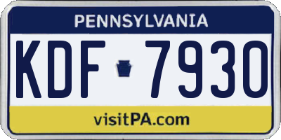 PA license plate KDF7930