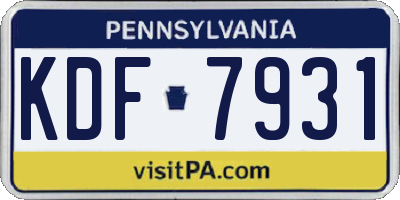 PA license plate KDF7931