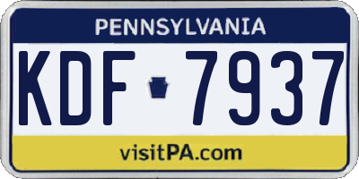 PA license plate KDF7937