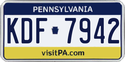 PA license plate KDF7942