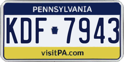 PA license plate KDF7943