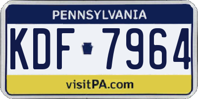 PA license plate KDF7964