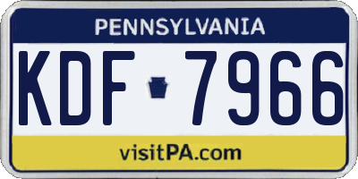 PA license plate KDF7966