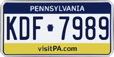 PA license plate KDF7989