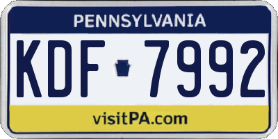 PA license plate KDF7992