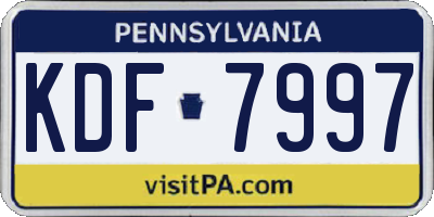 PA license plate KDF7997