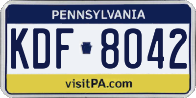 PA license plate KDF8042