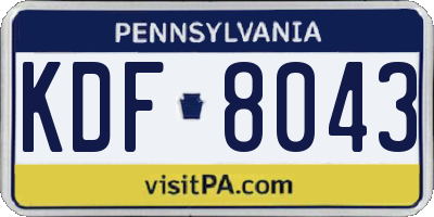 PA license plate KDF8043