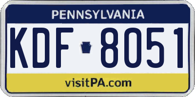 PA license plate KDF8051