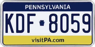 PA license plate KDF8059