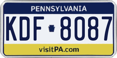 PA license plate KDF8087