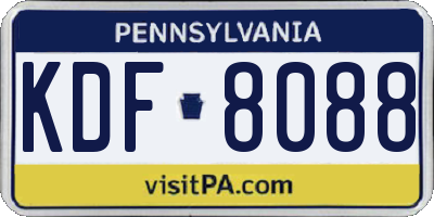 PA license plate KDF8088