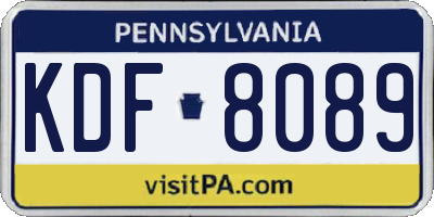 PA license plate KDF8089