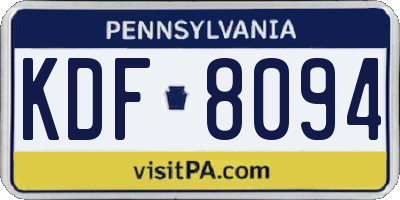 PA license plate KDF8094