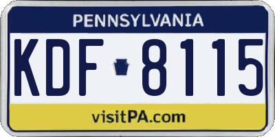 PA license plate KDF8115