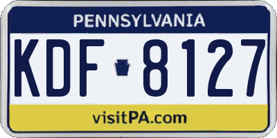 PA license plate KDF8127