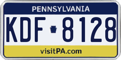 PA license plate KDF8128