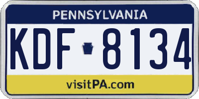 PA license plate KDF8134