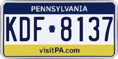 PA license plate KDF8137